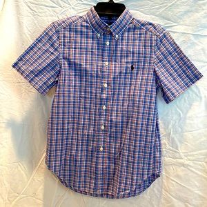 SS Ralph Lauren Boys Plaid Button Down - Size M(10-12)